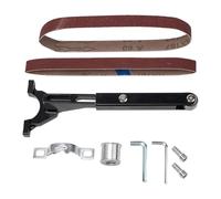 Kit di conversione da smerigliatrice angolare a levigatrice a nastro, adattatore per nastro abrasivo per smerigliatrici modello 100, strumento per la lavorazione del legno con 6 cinghie e chiave