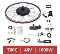 Kit di conversione Ebike, kit motore brushless a 5 velocità con controller integrato, kit di conversione 700C 48V 1000W