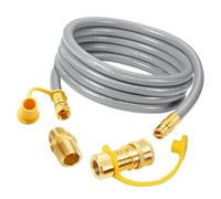 Kit di conversione naturale da 3,4 m 3/8" per tubi di collegamento a bassa pressione, adattatore rapido per griglia, con raccordo rapido