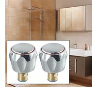 Kit di conversione per riviver a 2 set di rubinetti Maniglia del rubinetto da 1/2 pollice Valvola in rame Viti cucina Bagno Acqua calda Acqua calda A