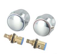 Kit di conversione Reviver per rubinetto da 1/2" con teste autofilettanti di ricambio cromate calde e fredde, valvole in rame e viti per un'installazione rapida su lavabo, lavello da cucina o vasca da