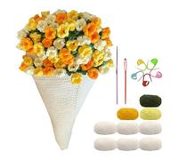 Kit di copertina fai da te per adulti, bouquet di fiori romantici all'uncinetto fatto a mano, kit di realizzazione di copertina, bouquet di fiori, per la decorazione della casa, compleanno, Natale Sai