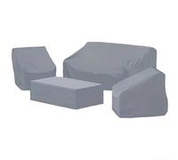 Kit di copertura per mobili da esterno 210D, per divano da giardino, antipolvere, colore grigio, set da 4 pezzi, 3 misure incluse