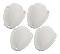 Kit di coperture per prese d'aria in nylon di grado marino, 4 pezzi piastra a conchiglia con viti, portello cavo a prova di prova, accessori per canoa, zattera, barca, nero, bianco (S-bianco)