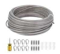 Kit di cor di filo, lunghezza 66 piedi 3 mm diametro 304 Kit di bloccaggio a turno in acciaio inossibile per giardino
