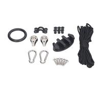 Kit di corda per ancoraggio per kayak con bussola in acciaio e anello in nylon, set di cime d’ancoraggio non elastiche per barche da pesca e campeggio, comprende carrucole, fibbie