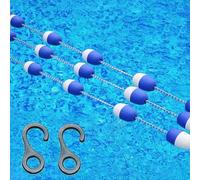 Kit di corde divisorie galleggianti di sicurezza, linea di demarcazione con boa ad alta visibilità, lunga linea di demarcazione galleggiante per corsie di nuoto con 2 ganci per club di nuoto