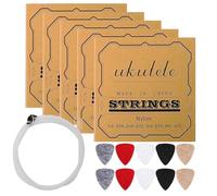 Kit di corde per ukulele, accessorio di riparazione da 5 pezzi, set di corde per ukulele adatto ai principianti per gli amanti della musica, materiale in nylon per l'aggiornamento dello strumento per