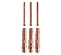 Kit di corpi di serraggio in rame Tig con pinze per torce Wp-17 Wp-18 Wp-26 tra cui per modelli Lincoln Pta-17v e Ptw-18, 1,6 mm per apertura da 2,4 mm e 3,2 mm, set da 6 pezzi per lavori di saldatura