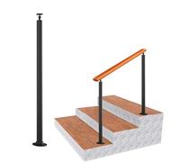 Kit di corrimano di sicurezza per scale a 2-3 gradini, montante per balaustra in ferro, montante regolabile in metallo per interni ed esterni(Floor mount,75cm(29.5in))