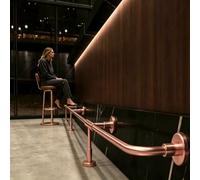 Kit Di Corrimano Per Bar in Acciaio Inossidabile, Kit Di Montaggio Sottobanco A Parete E A Pavimento Con Diametro Di 1,26", Per Bar Interni Ed Esterni,Rose gold,300cm/9.8ft