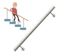 Kit di corrimano per scale in legno bianco, 2,1 m, corrimano da parete per interni per ristrutturare le scale, maniglione di sicurezza per uno stile e un supporto migliorati.
