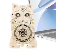 Kit di costruzione del modello di assemblaggio dell'orologio del gatto, modello di assemblaggio dell'orologio del gatto in legno | Ampie applicazioni, modello di costruzione divertente e creativo per
