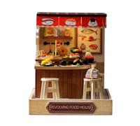 Kit Di Costruzione Della Casa Miniatura - Decorazione Della Casa In Miniatura Con Luce | Kit Di Costruzione Casa Piccola Per Il Libero,Per Adulti Bambini Camera Da Ufficio Rack Aula Aparta