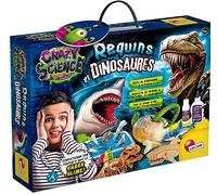 Lisciani - Crazy Science - Squali e Dinosauri - Kit Scientifico ed Educativo - Predatori - T-Rex e Squali da Costruire - Per Bambini a partire dai 7 anni