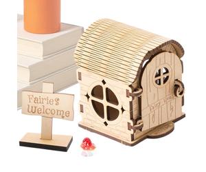 Kit di costruzione di una casa in legno 3D, set di artigianato per case delle fate per bambini, progetti di e mestieri fai-da-te per davanzale e scrivania, attività natalizie creative per la casa