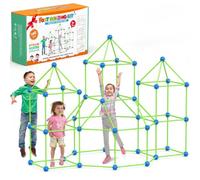 Kit di costruzione fortezza 140 pezzi, luminescente per bambini 4-10 anni | Kit STEM DIY per costruire fortezze, giocattolo creativo, regalo di Natale, casa gioco interno-esterno per ragazzi e ragazze