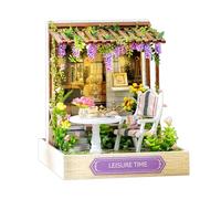 Kit di Costruzione per Case Mini - Puzzle In Miniatura In Legno Con Luce - Strumenti per Kit Casa delle Bambole Decorativa - Per Soggiorno Camera Da Letto Tavolo Cucina Ufficio Bar Interno Natale Comp