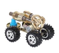 Kit di costruzione per modellini di motori a vapore, modello di auto con motore Stirling ad aria calda elettrodeposto dorato per esperimenti scientifici di fisica educazione ed esposizione