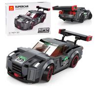 Kit di costruzione tecnico auto sportiva grigia, 166 pezzi con adesivi