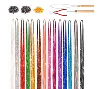 Kit Di Cottura Con Strumenti - Ciocche Di Scintillio Per Capelli 47,24 Pollici | Estensione Dei Capelli Di Tinsel Scintillante Kit Resistente Al Calore | Capelli Da Fiaba Luccicanti Per Le Feste A Tem