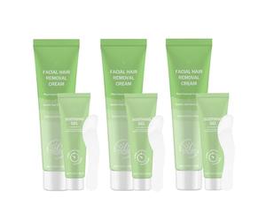 Kit di crema per la rimozione del viso e del corpo, per donne gentle per una pelle sensibile, rapida idratazione, 2 in 1, facile da usare per le braccia superiori del labbro (3 pezzi)