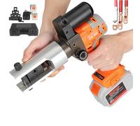 Kit di crimpatura idraulica, pinza crimpatrice portatile ricaricabile da 18 V, include 2 batterie, matrici da 16-300 mm², avvio one-touch, rotazione della testa a 360°, adatto per rame