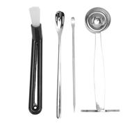 Kit di cucchiai per pressare il caffè e mescolare, cucchiaio a doppia testa per la pressatura del caffè con penna per l’arte del latte e spazzola per la pulizia, ideale per