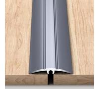 Kit di cucitura del tappeto da pavimento, Striscia di transizione della copertura cucitura flangiata, striscia rifinitura del bordo in alluminio, sicurezza pavimento porta in metallo(Gray)