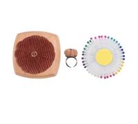 Kit di cuscino per spillo carino forma a forma di zucca anello di dito in legno Pincushions per spilli da cucito artigianato fai -da -te domestico (Marrone)