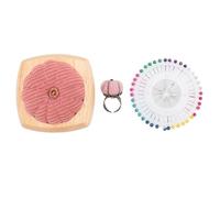 Kit di cuscino per spillo carino forma a forma di zucca anello di dito in legno Pincushions per spilli da cucito artigianato fai -da -te domestico (Rosa)