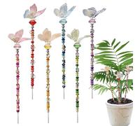 Kit di da giardino con perline - set di bacchette magiche per giardino, inserto artistico a farfalla decorazione per esterni patio