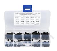 Kit di dadi e rondelle Kuuleyn, kit a vite a macchina, 300pcs m2 x 3-20 mm 12,9 grado nero di grado nero Bullone a vite esagonale in acciaio e kit dado a vite esagonale