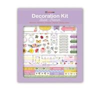 Kit di Decorazione per Bullet Journal e Planner a tema Botanical size 30x34 cm. Stickers, Sticky notes, Stencil.