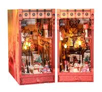 Kit di decorazione per libreria fai da te casa delle bambole, biblioteca, vialetto, con luce LED e luminosità regolabile, per adulti, regalo di Natale o di compleanno