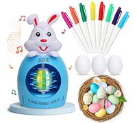 Kit di Decorazione Uova di Pasqua, DIY Spinner con Vernice Veloce, Luce LED e Musica, with Pennarelli Colorati e Uova di Plastica, Regalo Perfetto per Bambini dai 3 ai 12 Anni