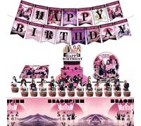 Kit di decorazioni di compleanno per gruppi di ragazze, decorazione per feste a tema Girlroup, tovaglie, striscione, topper per torte, piatti, tazze e tovaglioli, per bambini