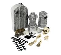 Kit Di Decorazioni Di Halloween Da 24 Pezzi Con Lapidi, Teschi E Ossa