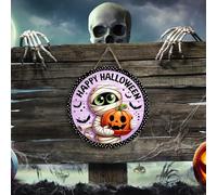 Kit di decorazioni di Halloween L'ultimo accessorio di Halloween: il nostro cartello per porta indispensabile per una celebrazione memorabile! Decorazione spettrale (B, 20 cm)