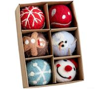 Kit di decorazioni fai da te a forma di fiocco di neve, 6 pezzi, 5 cm, per | feltro verde, materiale, palline da appendere leggere, sicure per i bambini