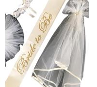 Kit di decorazioni per feste di addio al nubilato con velo bianco e tiara
