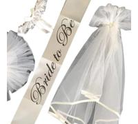 Kit di decorazioni per feste di addio al nubilato con velo bianco e tiara
