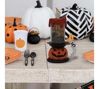 Kit di decorazioni per Halloween, candela elettronica a LED per Halloween, luce a zucca per casa, feste, decorazione da scrivania, centrotavola decorativo (C, 16 cm)