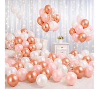 Kit di decorazioni per palloncini oro rosa, 62 pezzi, palloncini con coriandoli, oro rosa, bianco e rosa pastello | eleganti decorazioni di compleanno per donne e adolescenti | Bouquet di palloncini
