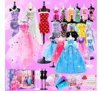 Kit di Design di Moda per Ragazze con oltre 800 Pezzi, Kit di Cucitura con 4 Mannequin, Kit di Arti e Mestieri Fai-da-Te per Bambini, Kit per la Creazione di Vestiti per Bambole, Giocattoli per