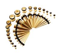 Kit di dilatatori auricolari da 36 pezzi, in acciaio inossidabile, conici,