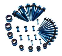 Kit di dilatatori auricolari da 36 pezzi, in acciaio inossidabile, conici,