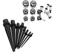 Kit di dilatazione dell'orecchio, 36 dilatatori misti in acrilico e tappi in acciaio inossidabile, gioielli per il corpo da 1,6 mm a 10 mm, ipoallergenici, adatti ai principianti, ideali per uno