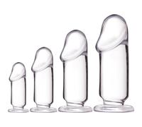 Kit Di Dildi Piccolo 4*,Pene Finto Realistico Trasparente Dilatore Anale | ventosa,cazzo,fallo,cazzoduro,cazzottiera,falli,pisello,uomo,donna,coppie,lesbica,gay,testa grande