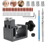 Kit di Dima per Fori a Tasca, 52 PCS Dima per Fori a Tasca per LegnoAngolo di Lavorazione del Legno Fai-da-Te da 6/8/10mm per la Lavorazione del Legno con Strumento di Foratura Posizionatore Bit 15°